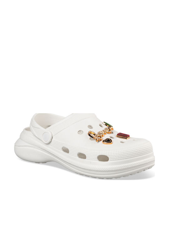 Envie Shoes Γυναικεία Σαμπό Λευκά