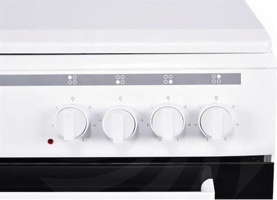 United Aragaz 76lt cu Plite Emailate L60cm. White