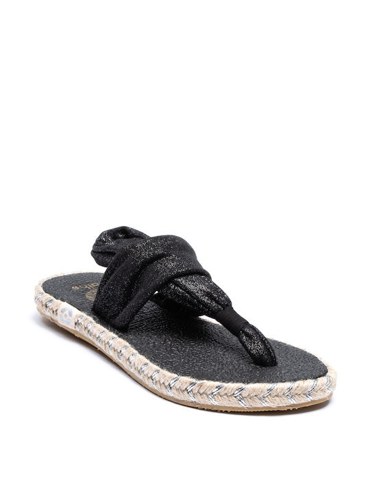 NALHO FLAT SANDALS - Black GANIKA/GLITblack