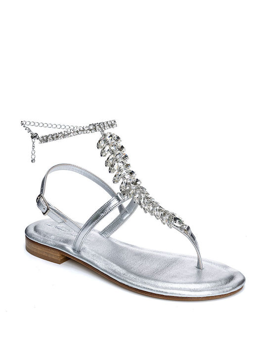 CAPRI Leder-SANDALEN MIT KRISTALL SA9 - Silber SA9/ARGENTO