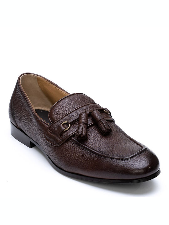 HENDERSON HANDRAILED LEATHER MOCASINS - Taba 73407/TABACCO