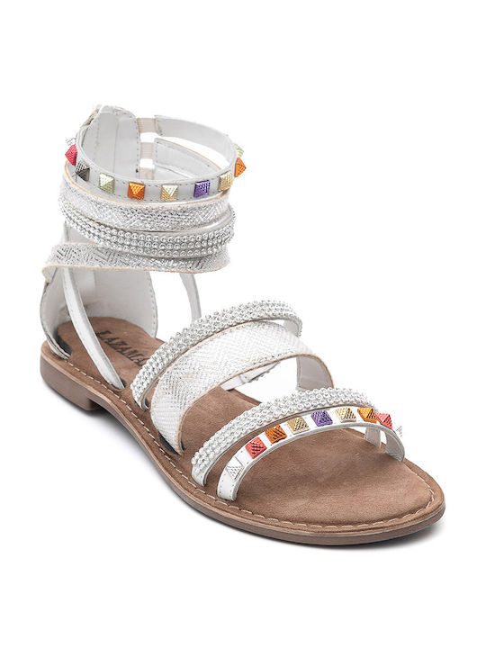 LAZAMANI LEATHER FLAT SANDALS 75406 - Weiß 75406/WHITE