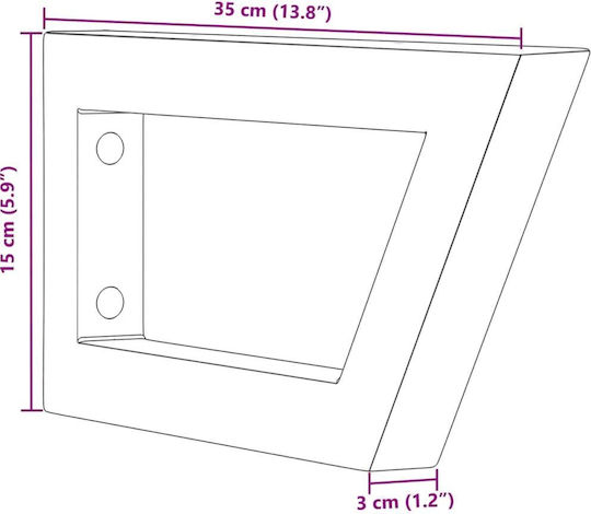 vidaXL Regalhalterungen Metallisch in Weiß Farbe 150x350mm 2Stück 4007277