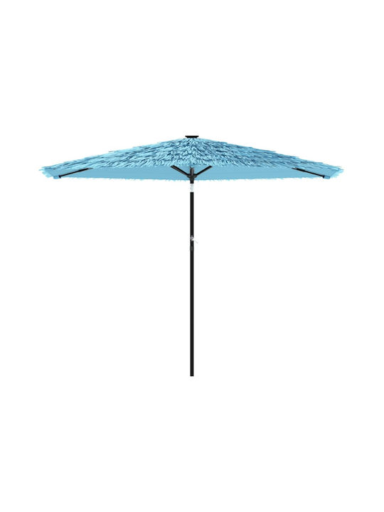 Circular Garden Parasol Metal Blue Diameter 2.88xHeight 2.25m