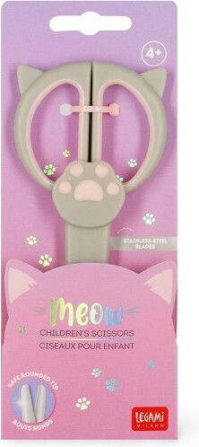 Legami Milano Children's Scissors for Crafts Left-Handers 12cm with Plastic Blade Gray 1pcs