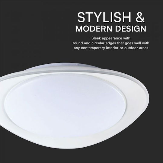 V-TAC Στρογγυλό Εξωτερικό LED Panel 30W με Φυσικό Λευκό Φως