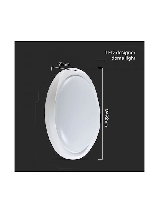V-TAC Στρογγυλό Εξωτερικό LED Panel 30W με Φυσικό Λευκό Φως