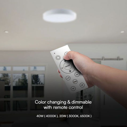 V-TAC Round Outdoor LED Panel 20W with Natural White Light