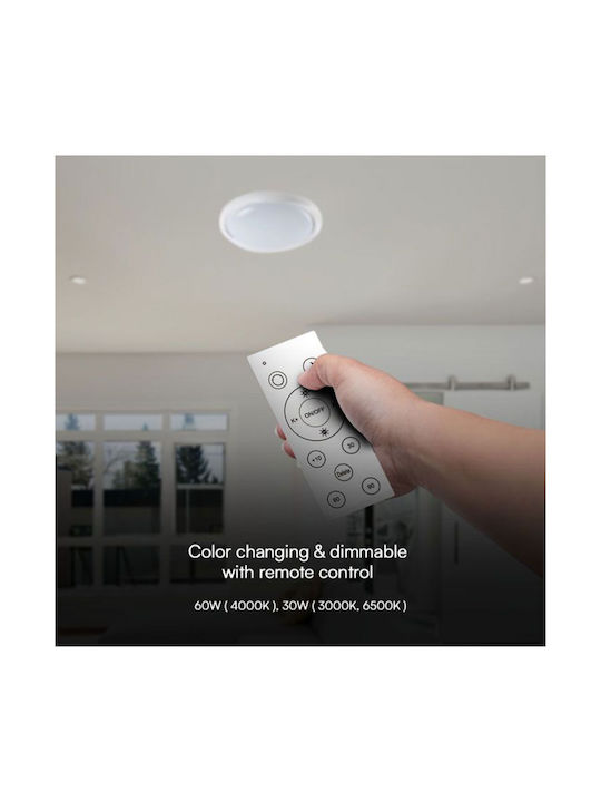 V-TAC Στρογγυλό Εξωτερικό LED Panel 30W με Φυσικό Λευκό Φως
