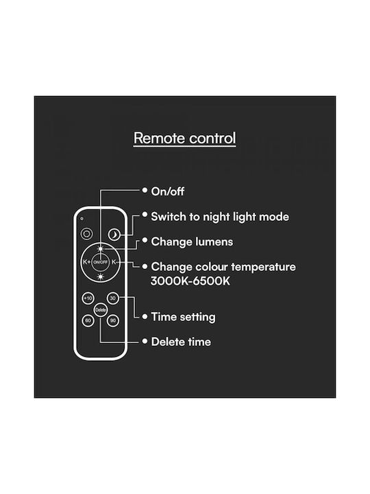 V-TAC Στρογγυλό Εξωτερικό LED Panel 30W με Φυσικό Λευκό Φως
