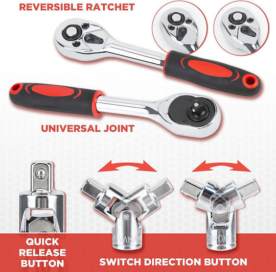 Ratschen- & Steckschlüssel-Sets 1\4" 53Stück