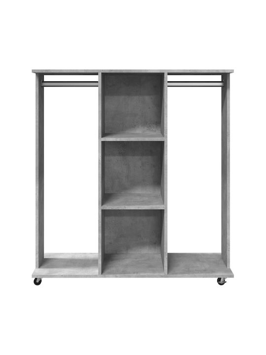 vidaXL Wheeled Floor Garment Rack made of Wood Gray 102x38x110cm