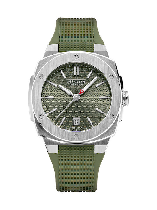 Alpina Uhr mit Grün Kautschukarmband