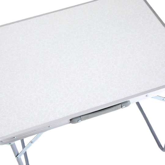 Folding Aluminum Table Set for Camping Folding 70x60x55cm White