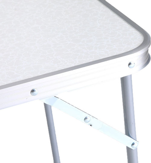 Folding Aluminum Table Set for Camping Folding 70x60x55cm White