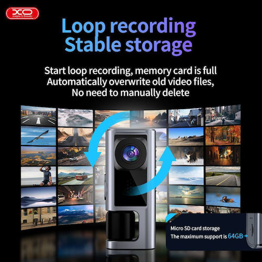 XO XJ03 Autodigitale Videorekorder für Auto 1080P Mit Bildschirm 2" Wi-Fi & Rückfahrkamera