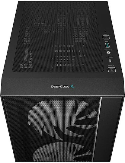Deepcool Matrexx 55 Mesh V4 C Gaming Midi Tower Κουτί Υπολογιστή με Πλαϊνό Παράθυρο και RGB Φωτισμό Μαύρο
