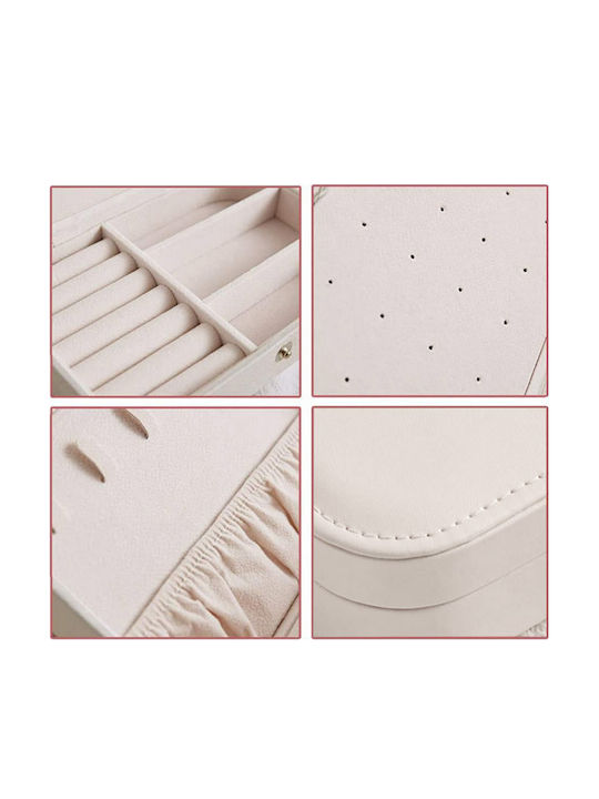 Verk Group Κουτί Κοσμημάτων Υφασμάτινο Λευκό 16x12x5.5cm