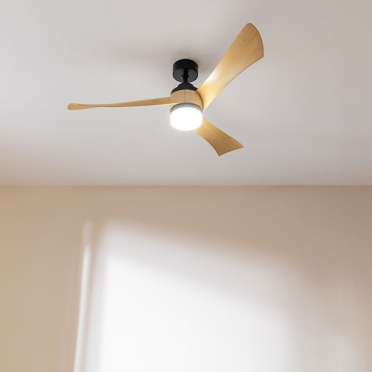 Cecotec EnergySilence Aero 5285 Ανεμιστήρας Οροφής 132cm με Φως Μπεζ / Μαύρος