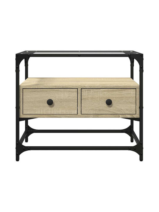 TV Stand Made of Metal and Brown Wood M60xD35xH51cm