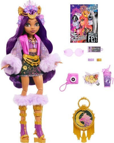 Mattel Monster High Clawdeen Κούκλα Λύκος Glam Στολή Γιορτής Hxh80