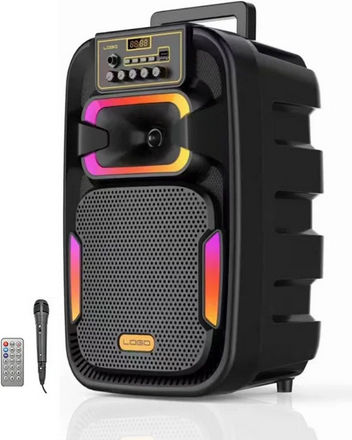 Ηχείο Karaoke με Ενσύρματo Μικρόφωνο και Εφέ Φωτισμού GY-801 Μαύρο