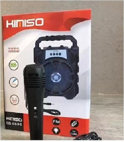 Kimiso Ηχείο Karaoke με Ενσύρματo Μικρόφωνο και Εφέ Φωτισμού QS-S666 Μαύρο