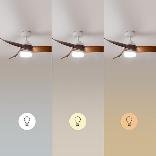 Cecotec EnergySilence Aero 5280 Ανεμιστήρας Οροφής 132cm με Φως Dark Wood