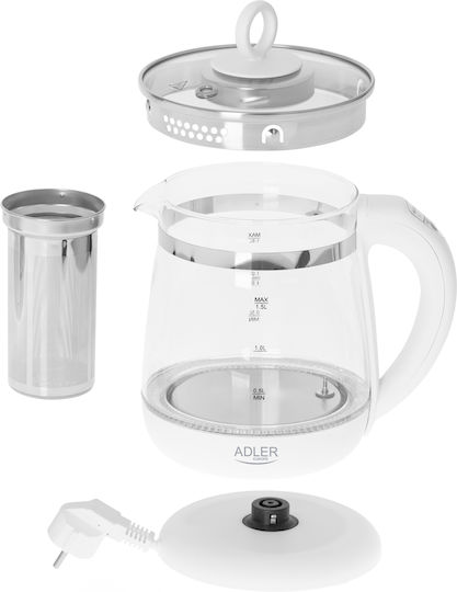 Adler Ad Βραστήρας 1.5lt 2200W Λευκός