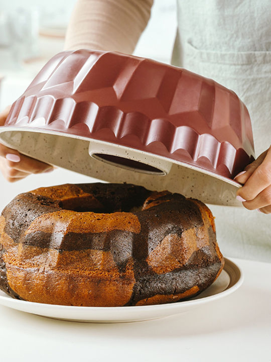 Nava Non-stick Aluminum Cake 1 Cups Baking Pan Terrestrial Burgundy 27x27x10cm