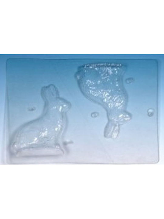 Sugar Love No Coating Plastic Chocolates 2 Cups Baking Pan 12x8cm