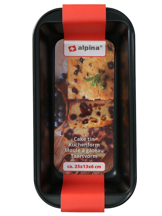Alpina Appliances Φόρμα Ζαχαροπλαστικής για Κέικ Ορθογώνια από Αλουμίνιο 25x13x6εκ.