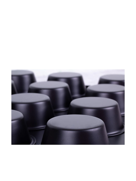 Berlinger Haus Black Silver Collection Φόρμα Ζαχαροπλαστικής για Cupcakes/Muffins από Αλουμίνιο 12 Θέσεων 35x26.5εκ.