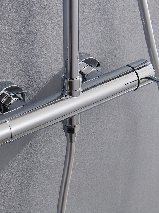 Orabella Imperial Shower Column with Mixer Silver