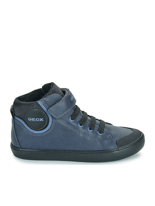 J GISLI BOY Kids Sneakers High Anatomic with Scratch Navy Blue