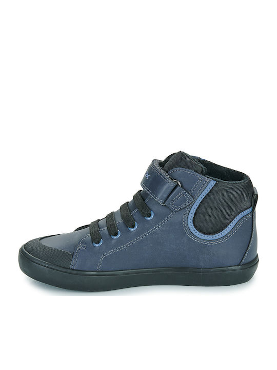 J GISLI BOY Kids Sneakers High Anatomic with Scratch Navy Blue