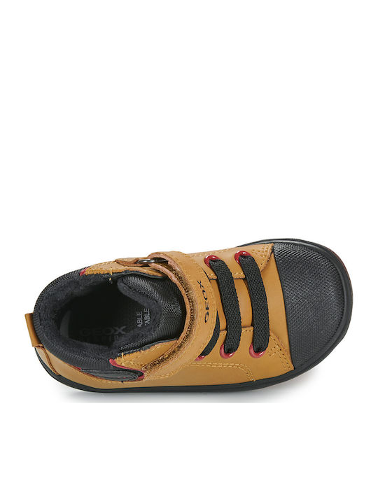 B GISLI Kids Sneakers High Anatomic with Scratch Brown