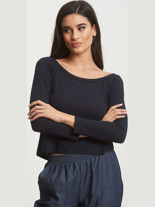 Γυναικεία Μπλούζα Off-Shoulder Μπλε