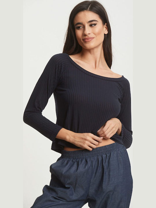 Γυναικεία Μπλούζα Off-Shoulder Μπλε