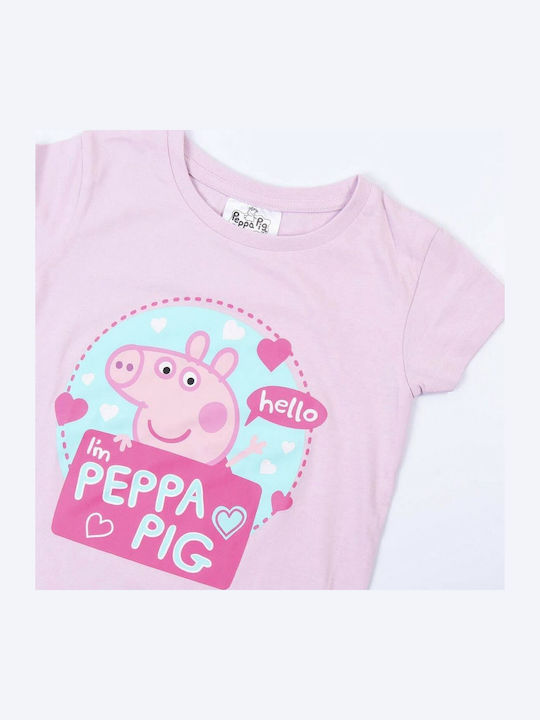Peppa Pig Παιδική Πιτζάμα Καλοκαιρινή Ροζ