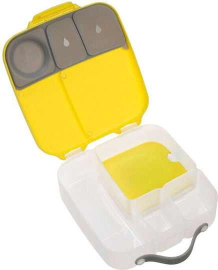B.Box Mini Lunchbox Plastik Kinder Lebensmittelbehälter 2Es Yellow Grey 23.5 x 21.5 x 6.5cm