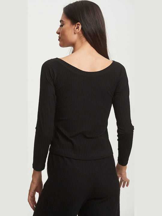 Γυναικεία Μπλούζα Off-Shoulder Μαύρο