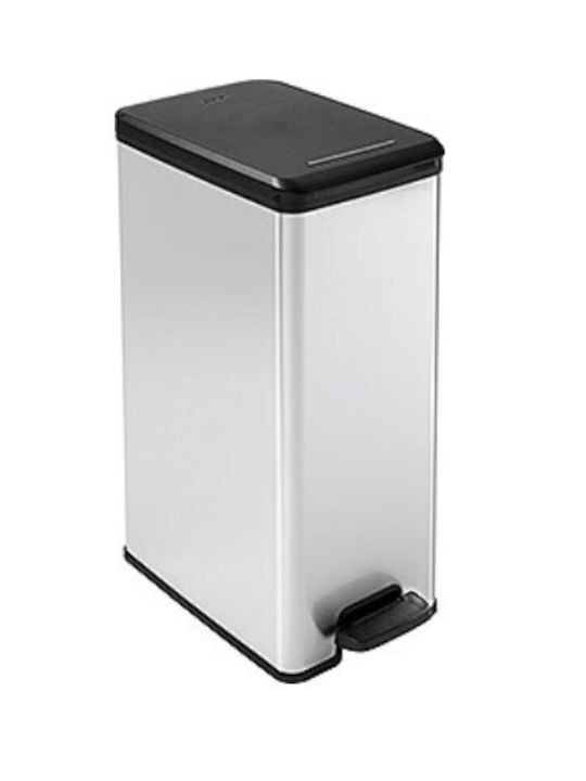 Curver Bin Κάδος Απορριμμάτων Μεταλλικός Ασημί 40lt