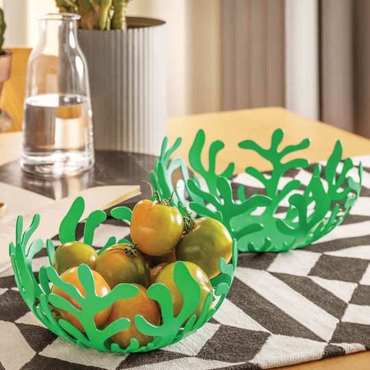 Alessi Mediterraneo Fruit Bowl Metallic Green 25x25x9cm