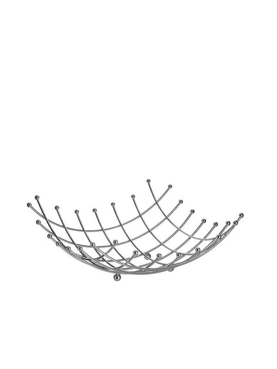 Click Fruit Bowl Metallic Silver 31x31x14cm