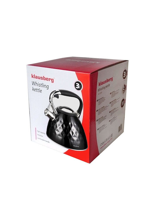 Klausberg Τσαγιέρα Ανοξείδωτη Μαύρη 3000ml
