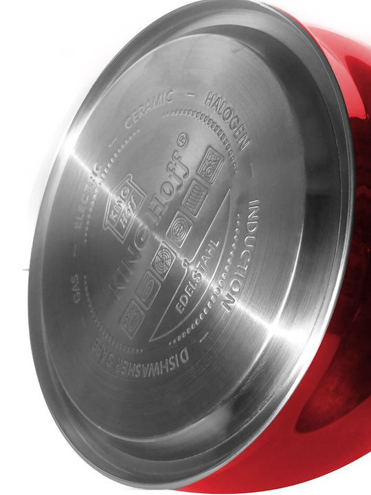 KING Hoff Βραστήρας Ανοξείδωτος Κόκκινη 3400ml