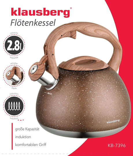 Klausberg Τσαγιέρα Ανοξείδωτη Καφέ 2800ml