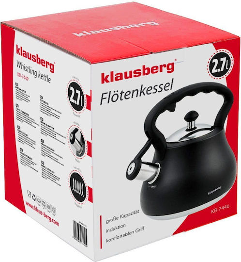 Klausberg Τσαγιέρα Ανοξείδωτη Μαύρη 2700ml