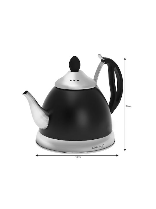 KING Hoff Fierbător cu Filtru Inoxidabil Negru 1000ml